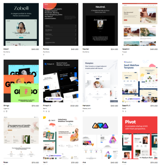 webflow themes